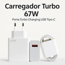 Carregador Turbo 67W Tipo C Super Rápido com Cabo - Compatível com Diversos Modelos - Tribo Carregador Turbo 67W Tipo C Super Rápido com Cabo - Compatível com Diversos Modelos - Tribo