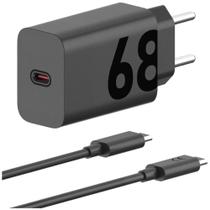 Carregador TURBO 68W (USB-C TIPO C + CABO USB C TIPO C)