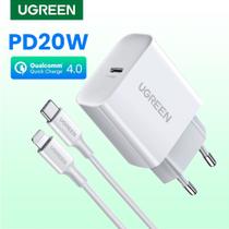 Carregador Turbo + Cabo Carga Rápida Usb-C Pd 3.0/4.0 Ugreen