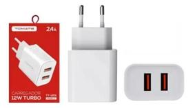 Carregador Turbo com 2 Portas USB 12W - Tomate TT-1201
