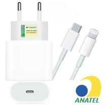 Carregador Turbo Compatível com iPhone 11 12 13 14 Pro Max Turbo 30w USBC Bivolt Completo Cabo Fonte