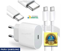 Carregador TURBO Compatível Samsung Compatível Modelo Samsung A20 USB-C + Cabo 1M - Original Inova