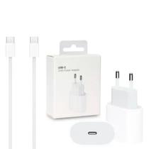 Carregador Turbo Completo USB-C Compatível com iPhone 15 15 Pro 15 Pro Max Bivolt Cabo + Fonte