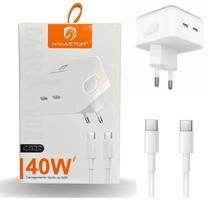 Carregador Turbo Duplo Type-C Para Galaxy S10 S20 S21 S22 Plus 40w Carregador Turbo Duplo Type-C Para Galaxy S10 S20 S21 S22 Plus 40w