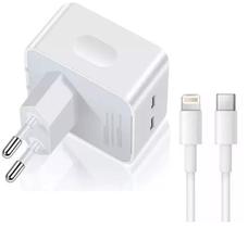 Carregador Turbo Duplo Usb-C Compativel Lightning - 40w Carregador Turbo Duplo Usb-C Compativel Lightning - 40w