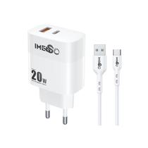 Carregador Turbo Entrada Dupla USB-A e USB-C saída Tipo C