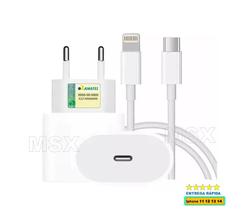 Carregador Turbo Fonte 20w Usbc Completo Com Cabo Compatível Modelo Iphon 12 13 Inova Original