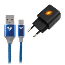 Carregador Turbo Gan 30w Flash Cabo Usb A X Tipo C Superman Carregador Turbo Gan 30w Flash Cabo Usb A X Tipo C Superman