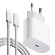 Carregador Turbo iPhone Fonte 20w Usb-c+ Cabo Lightning Compatível 11 12 13 Pro Max X XR XS