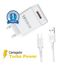 Carregador Turbo Para iPhone 7-8 / 11-12 / X-XR + Cabo Turbo Lightning Ultra Reforçado - HRebos