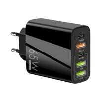 Carregador Turbo PD 65W Fast Charge 3USB-A e 2USB-C (Bivolt)