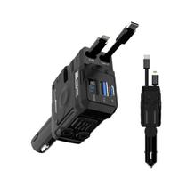 Carregador Turbo Portatil Veicular Celular Multi Entrada Usb Carga Rapida Visor Bateria Caminhao Carro Smartphone