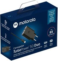 Carregador Turbo Power 50W Motorola USB-C Duo X5 Original