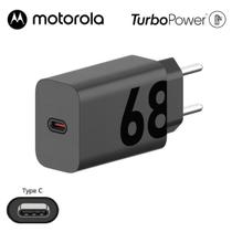 Carregador Turbo Power Portátil Original de Parede 68W USB-C - Universal - Compatibilidade Moto E5 Plus, G4 Plus, G5 Plus, G6 Play - Motorola