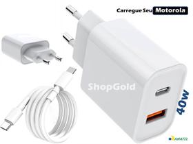 Carregador Turbo Tipo C Compatível Com Modelo Motorola Moto G E X Z ORIGINAL INOVA