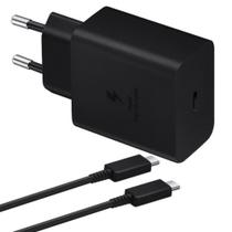 Carregador Turbo Tipo - C Fonte 45W + Cabo Compatível Samsung Galaxy Carga Ultra Rápida