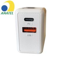 Carregador Turbo Tipo-c Usb dupla entrada + Cabo Lightning - KAIDI