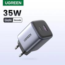 Carregador UGREEN Nexode 35W GaN PD Fast USB-C e USB-A 22,5W compatível c/ 30W 25W 20W 18W