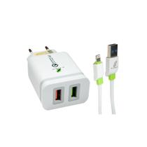 Carregador ultra rapido 4.a 18w duplo usb com cabo ligthning