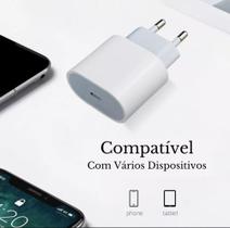 .Carregador Ultra Rapido Compativel Com Iphone 20w Original Branco - Novax