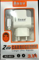 Carregador Ultra Rápido (turbo) Tipo C + 2 Saídas Usb 3.1 A