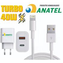 Carregador Ultra Turbo 45W e Cabo Tipo C x Lightning Compatível com iPhone X XR XS 11 12 13 14 Pro Max 7 8 Plus Carregador Ultra Turbo 45W e Cabo Tipo C x Lightning Compatível com iPhone X XR XS 11 12 13 14 Pro Max 7 8 Plus