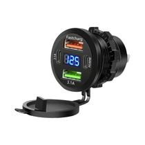 Carregador Universal 12-24V Dual USB Tipo-C À Prova d'Água Para Moto, Carro, Caminhão, ATV E Barco Carregador Universal 12-24V Dual USB Tipo-C À Prova d'Água Para Moto, Carro, Caminhão, ATV E Barco