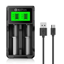 Carregador Universal USB da EPILHAS inteligente p/ 2 pilhas de Íon de Lítio / Ni-MH, modelo EP-02LN Carregador Universal USB da EPILHAS inteligente p/ 2 pilhas de Íon de Lítio / Ni-MH, modelo EP-02LN