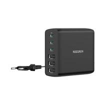 Carregador USB 100W com 6 Portas Tipo C e PD - Estação de Carregamento Rápido para iPhone 14/13 Pro