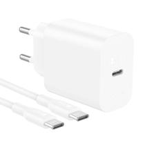 Carregador Usb C 1Hora PW + Cabo Usb C 1 Metro Branco