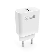 Carregador USB-C 20W Branco PD Charger iWill Adapt Parede Carregador USB-C 20W Branco PD Charger iWill Adapt Parede