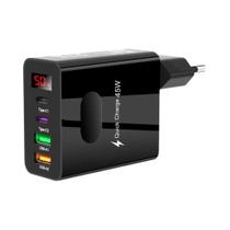 Carregador USB-C 45W com Display Digital - Carga Rápida 3.0 e PD para iPhone e Samsung