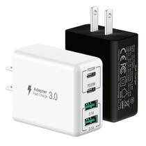 Carregador USB C Carregador de parede PD+QC de 4 portas de 40 W pacote com 2 Carregador USB C Carregador de parede PD+QC de 4 portas de 40 W pacote com 2