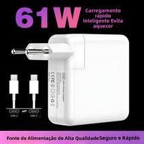 Carregador USB-C De 61W Para MacBook Air A2337 pro A2338 A1706 A1708 M1 M2 Adaptador De Energia Com