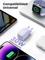 Carregador USB C rápido UGREEN Nexode 30W GaN PD3.0 PPS QC4+ SCP FCP AFC Suporta 25W 20W (Roxo)