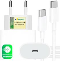 Carregador USB-C Turbo Compativel para iPhone 15, 15 pro, 15 Pro Max, iPhone 16, 16 pro, 16 pro Max