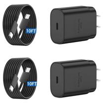 Carregador USB-C Ubearkk 25W - Carregamento Rápido com Cabo de 3 Metros para Samsung