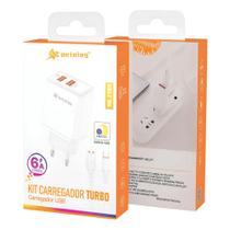 Carregador usb-c + usb-a com cabo usb-c x lightning peining pei-pd123-4 Carregador usb-c + usb-a com cabo usb-c x lightning peining pei-pd123-4