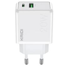 Carregador USB-C+USB PD QC 20W KD-670 Kaidi Carregador USB-C+USB PD QC 20W KD-670 Kaidi