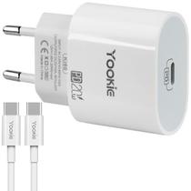 Carregador USB-C Yookie KI60 USB-C de 20 Watts - Branco