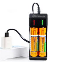 Carregador USB Com 2 Baterias Recarregáveis 18650 3.7V 12800mAh Com Indicador de Carga LEY2035BAT - PDE Carregador USB Com 2 Baterias Recarregáveis 18650 3.7V 12800mAh Com Indicador de Carga LEY2035BAT - PDE