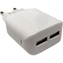 Carregador USB Duplo 5.1A com cabo incluso Compatível com Android e iOS, modelo AL-9056 (Branco) Carregador USB Duplo 5.1A com cabo incluso Compatível com Android e iOS, modelo AL-9056 (Branco)