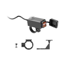 Carregador USB Duplo À Prova d'Água Para Motocicleta 12V Com Carregamento Rápido 3.0 E Interruptor,