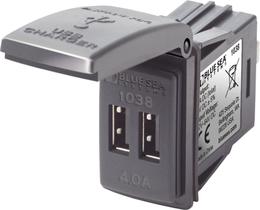 Carregador USB duplo Blue Sea Systems 1038 48V 4A Contura Switch