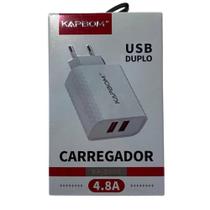 CARREGADOR USB DUPLO c/ TIPO-C E LIGHTNING KAPBOM KA5008 - 1M