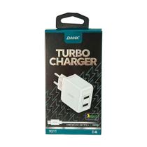 Carregador USB Duplo Turbo Charger 2.4A Com Cabo Tipo C Da Danx- DC21T