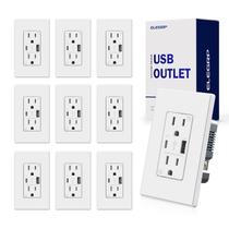 Carregador USB e tomada de parede ELEGRP 15A com USB tipo A e tipo C Carregador USB e tomada de parede ELEGRP 15A com USB tipo A e tipo C