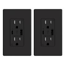 Carregador USB e tomada de parede ELEGRP com portas USB tipo A e tipo C Carregador USB e tomada de parede ELEGRP com portas USB tipo A e tipo C