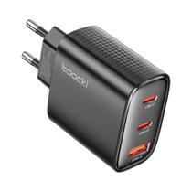 Carregador USB GaN 40W - Carregamento Rápido Duplo Tipo C e QC 4.0 para iPhone e Samsung