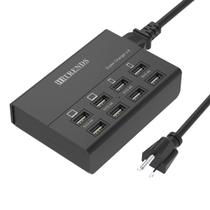 Carregador USB HITRENDS Estação de carregamento de 8 portas 60W/12A preto Carregador USB HITRENDS Estação de carregamento de 8 portas 60W/12A preto